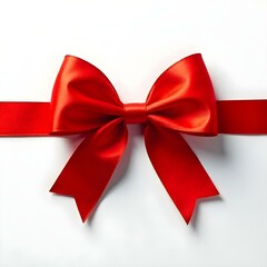 Fototapeta premium ribbon, bow, red, loop, tied, perfect, decoration, gift, festive, isolated, background, white, elegant, holiday, Christmas, wrapping, present, decorative, beautiful, glossy, shiny, festivebow, 