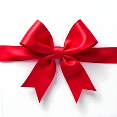 Naklejka premium ribbon, bow, red, loop, tied, perfect, decoration, gift, festive, isolated, background, white, elegant, holiday, Christmas, wrapping, present, decorative, beautiful, glossy, shiny, festivebow, 