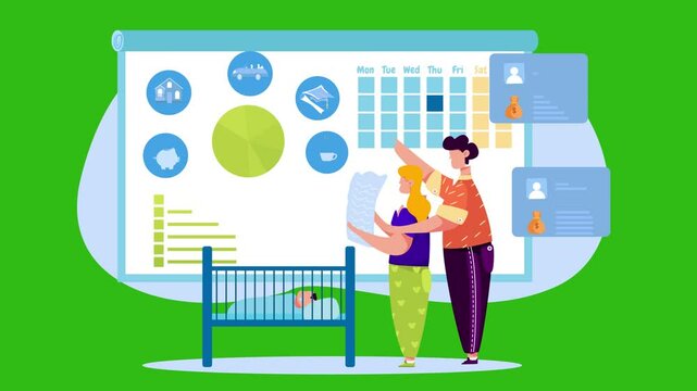Baby care plan. Greenscreen