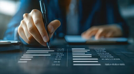 Financial Auditor Reviewing Documents for Accountant, Business Analysis Concept