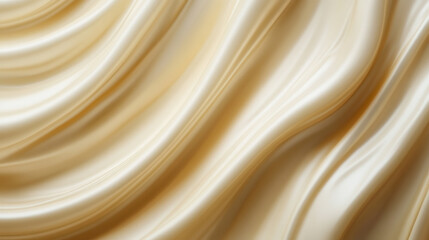 Obraz premium Smooth, flowing cream texture with elegant curves and soft lighting creates soothing and luxurious visual effect. creamy waves evoke sense of calm and indulgence