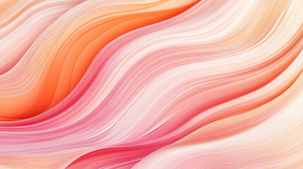 Obraz premium Abstract waves of peach and orange hues create dynamic, flowing pattern. soft curves and vibrant colors evoke sense of movement and energy, blending seamlessly in harmonious design