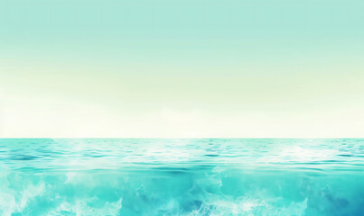 Obraz premium Mint green transitions to turquoise in a bright summer gradient, reflecting breezy coastal vibes