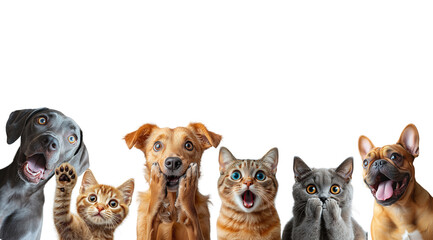 PNG, Cat, Dog + Emotion, created on the basis of artificial intelligence of Generative AI technology.