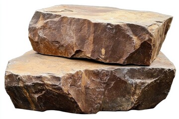Group three large rocks stacked top each other square stone
