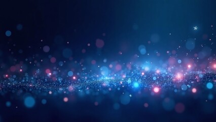 Abstract digital landscape blue dots movement