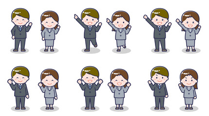 スーツ姿の男女 02