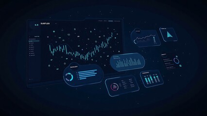 Design a futuristic AI-powered data analytics dashboard, featuring dynamic charts, real-time data streams, and interactive visualizations with a sleek digital interface.