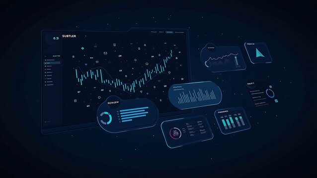 Design a futuristic AI-powered data analytics dashboard, featuring dynamic charts, real-time data streams, and interactive visualizations with a sleek digital interface.