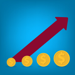 Income growth concept. Investment management. Successful Investments.