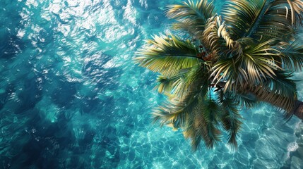 Tranquil Tropical Paradise Overhead View