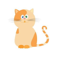 Illustration of a cat With Cute Animal Cartoon Style.