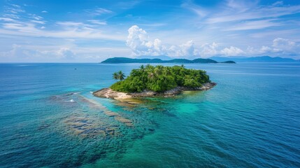 Fototapeta premium Tropical Island Paradise with Clear Blue Waters