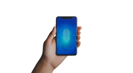 PNG, Cyber ​​Security Awareness Month, smartphone isolated on white background, generated by Generative AI technology.