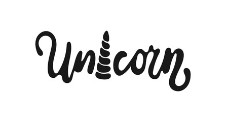Unicorn text. Vector text. Isolated background