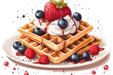 illustration of an ice cream set. Different types and tastes of cold desserts cups cones soft serve bars sticks popsicles frozen juice in waffles and on sticks. Vintage hand-drawn style generative ai	