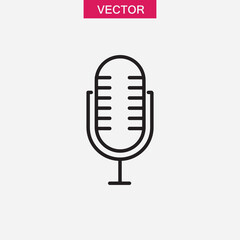 microphone Icon vector flat black simple illustration for web and app..eps