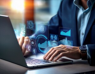 AI Chatbot Interaction in a Futuristic Digital Environment