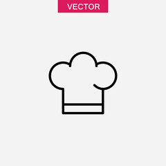 Chef hat line icon, vector flat black linear illustration for web and app..eps