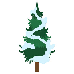 Christmas Tree With Snow Cap Illustration