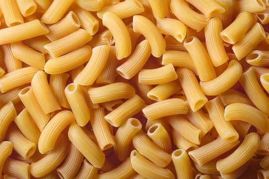 Full frame of raw macaroni, Italian pasta background