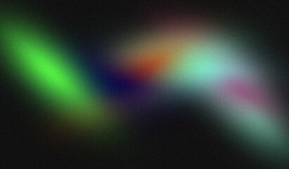 Red purple blue green abstract color gradient grainy backgrounds. Smooth vibrant colors flow noisy gradient, wave shaped on dark, color spot, bright, shine, noise texture backdrop