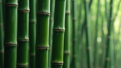 Fototapeta premium Dense stand bamboo stalks vibrant green nodes smooth