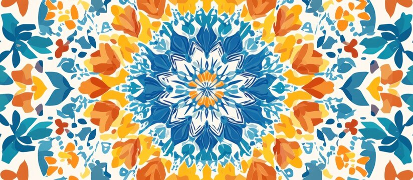 vibrant kaleidoscope pattern with colorful floral design abstract symmetrical art reflecting psychedelic mandala with binary code vertical format . 
