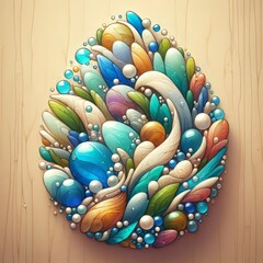 Sea Glass Colorful foam and bubbles with a sea glass inspired de