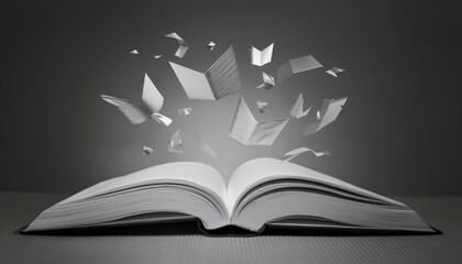 Open Book Flying Letters