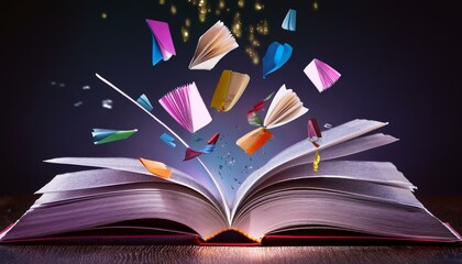 Open Book Flying Letters