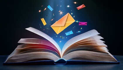 Open Book Flying Letters