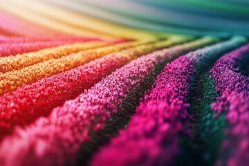 Fototapeta premium A colorful flower field with a tilt-shift effect