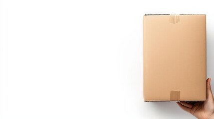 A courier holding a box, retro comic style, isolated on white background