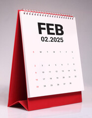 February 2025 desk calendar