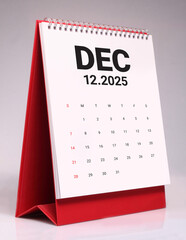 December 2025 desk calendar