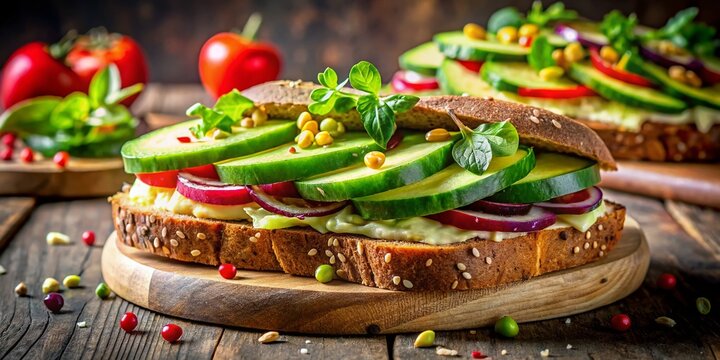 Healthy Avocado Sandwich AI Art - Food Photography