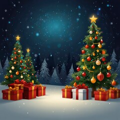 Obraz premium Christmas tree in front of a house