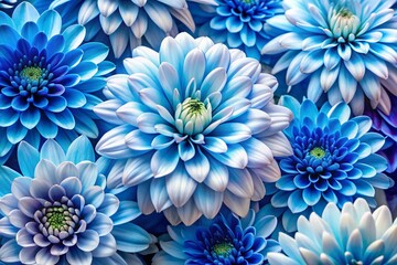 Obraz premium Intricate blue and white blossoms, captured in macro detail, repeat seamlessly.