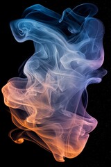 Swirling, colorful smoke patterns against a dark background, providing a mysterious and artistic texture for digital overlays. 