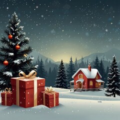 Christmas tree in front of a house