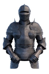 detailed suit of armor mounted on a mannequin stands in a well-lit museum. armor reflects meticulous craftsmanship and represents the medieval era, highlighting its historical significance