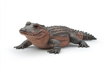 Naklejka premium Nile crocodile (Crocodylus niloticus) isolated on white background