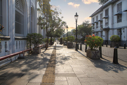 Kota Lama or Old City, Semarang downtown street with old historical building