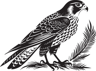 Obraz premium saker falcon vector illustration design