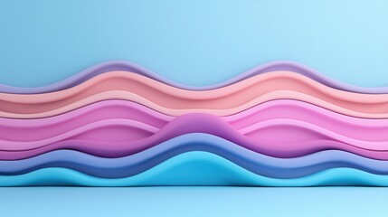 Soft Curves and Gentle Waves of Colorful Layers in Pastel Shades for Abstract Background and Creative Design Inspirations