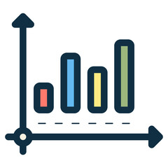 statistical bar graph icon
