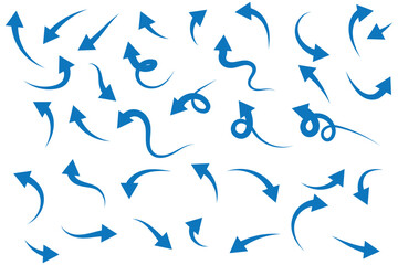 Thin arrows set for business plan, presentation and education. Sign, Symbol, Hand drawn arrow collection.