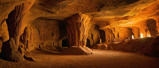 The view from within the cave is one of mystery and silence.