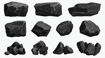 Coal on Isolated White Background